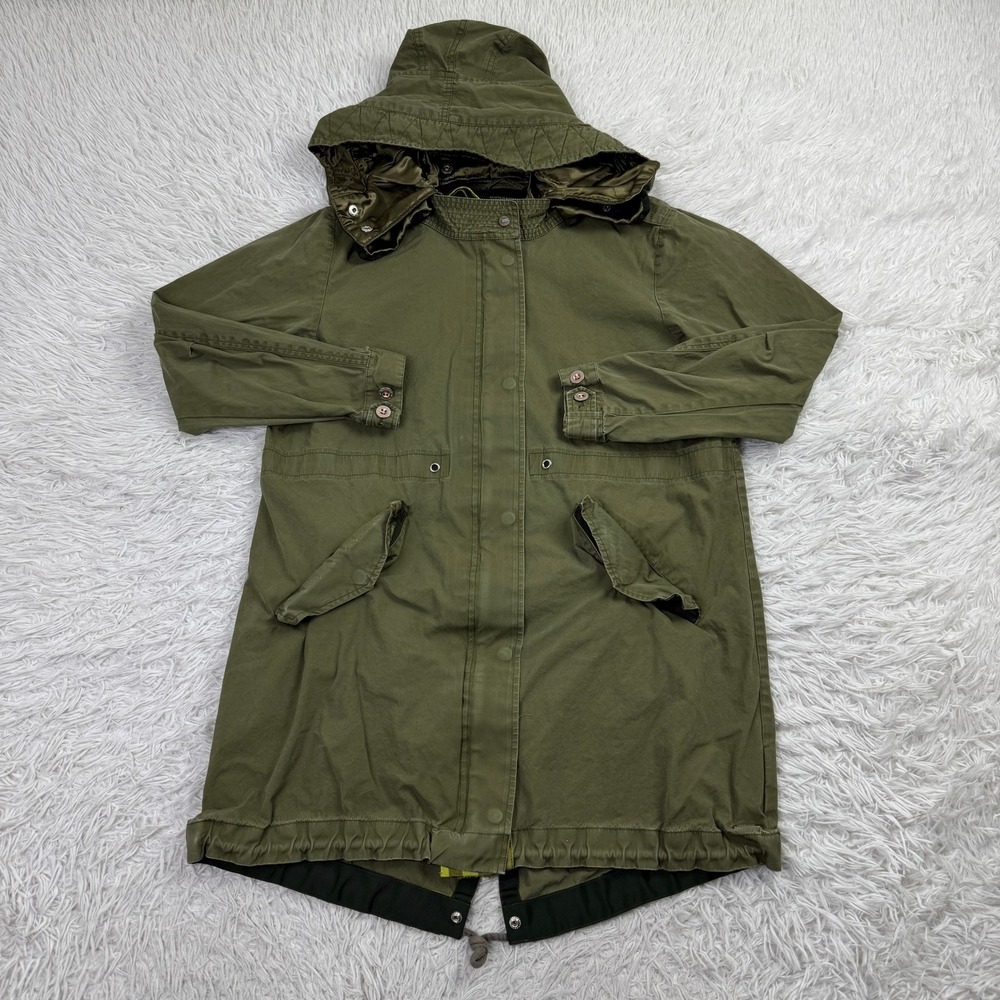 Scotch & Soda Olive Green Detachable Hooded Parka Coat